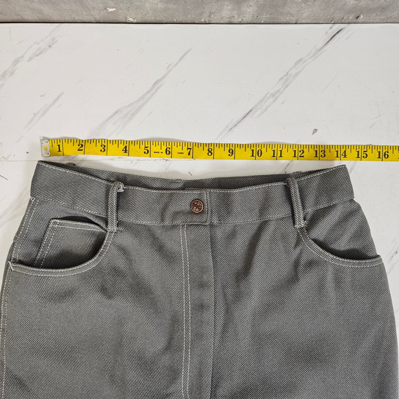 Vintage 70s Sears Perma-Prest Gray Pants Tall Taiwan R.O.C. Flare Trousers