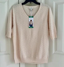 Ella Moss Women's Elbow Sleeve Sweater, Size-XL, Cream