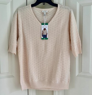 Ella Moss Women's Elbow Sleeve Sweater, Size-XL, Cream