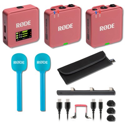Rode Wireless GO (Gen 3) Wireless Mic System (Rose) with 2x Blue Interview GO