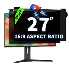 2 Pack Magnetic Hanging Computer Privacy Screen 27 Inch for 16:9 Widescreen M...