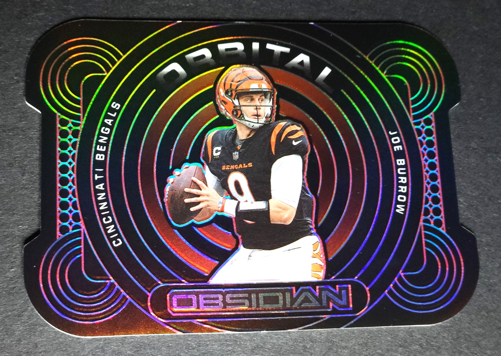 2022 PANINI OBSIDIAN ORBITAL #ORB-JBU JOE BURROW SN/4/10 SSP RED ETCH *NRMT/MINT