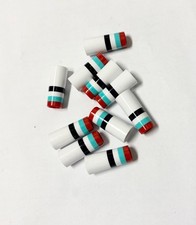 Custom ferrules white w teal, red and black r...