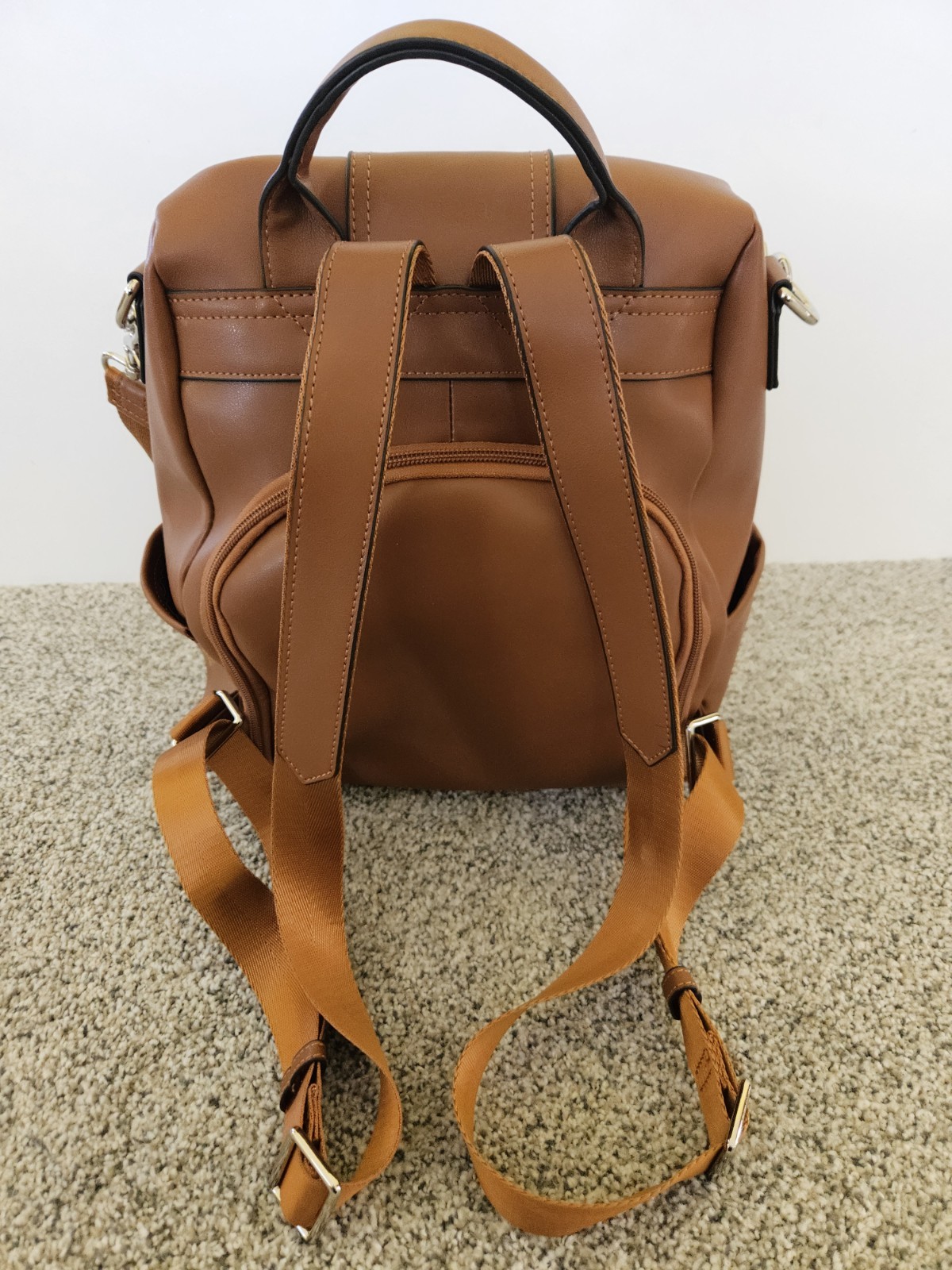Brown Leather Backpack Purse Antitheft Soft Ladie… - image 3