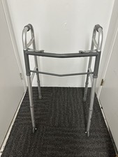 Guardian 2-Button Aluminum Folding Walker with Wheels Adjustable Height