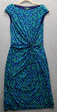 Lauren Ralph Lauren Sheath Dress Women 6 Multi Ikat Print Cap Sleeve Twist Waist