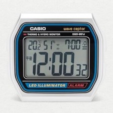 CASIO WAVE CEPTOR DQD-851J-8JF Electric Wave Alarm Clock Digital Silver