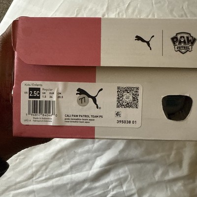 Girls Paw Patrol PUMA Size2.5 Sneakers Shoes