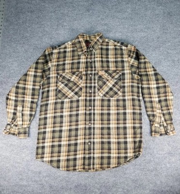 Vintage Five Brother Flannel Shirt Mens Large Plaid Flap Pocket USA Lumberjack