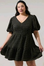 Sugarlips Carrol Zaylee Tweed May Tiered Women's Mini Dress Curve Size Large L