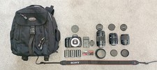 Sony Alpha A200 DSLR Camera Bundle + 75-300mm, 28-85mm & 18-70mm Lenses, 3 Batts