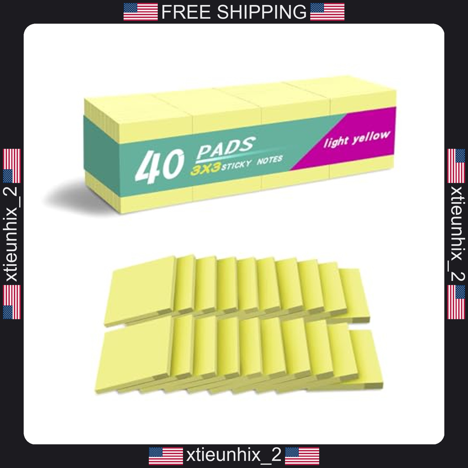 Sticky Notes 3x3 Inches Yellow 42 Sheets Self-Stick Pads