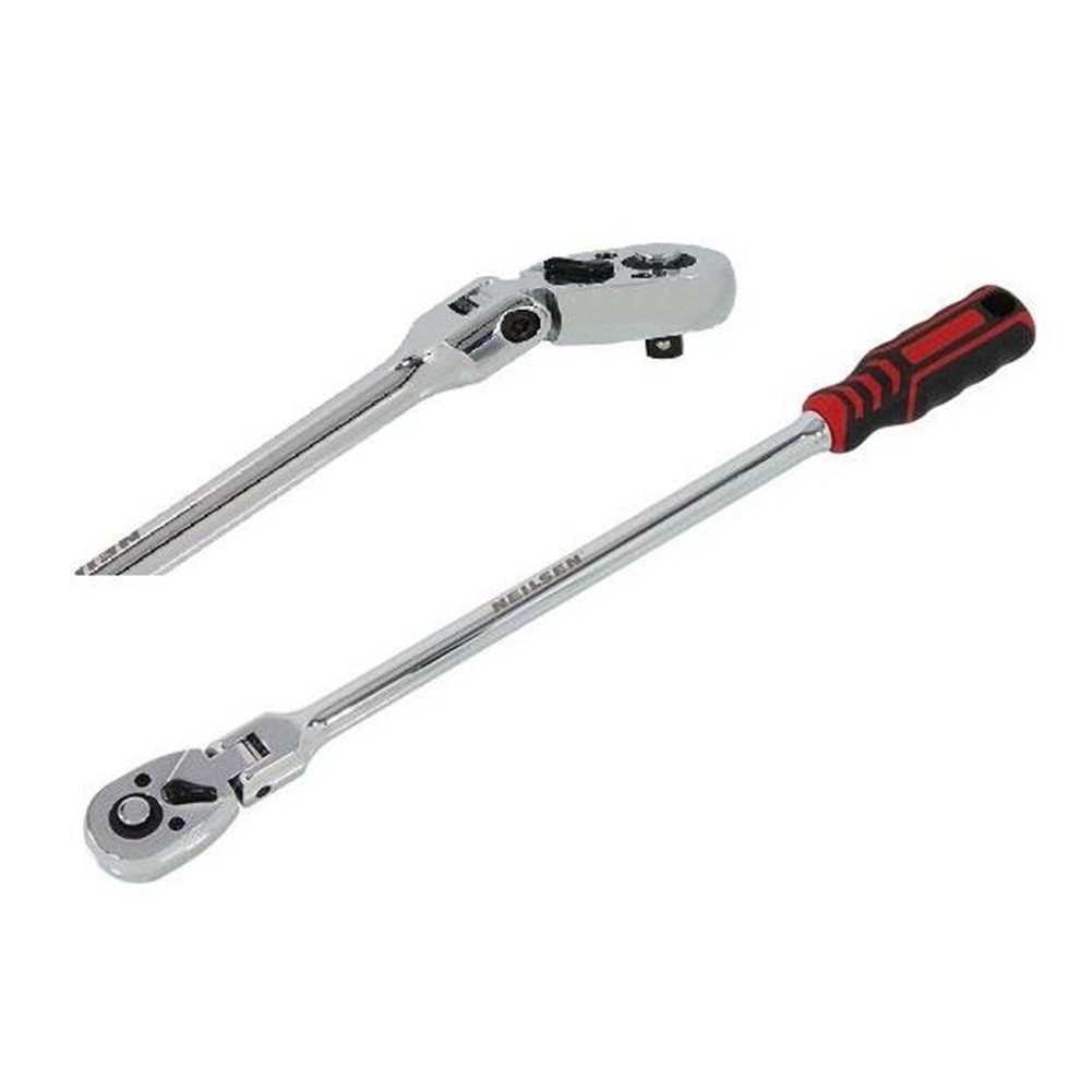 Neilsen Extra Long Reach Flexi Head Socket Ratchet Quick Release 72 Teeth 1/4"" - Image 3