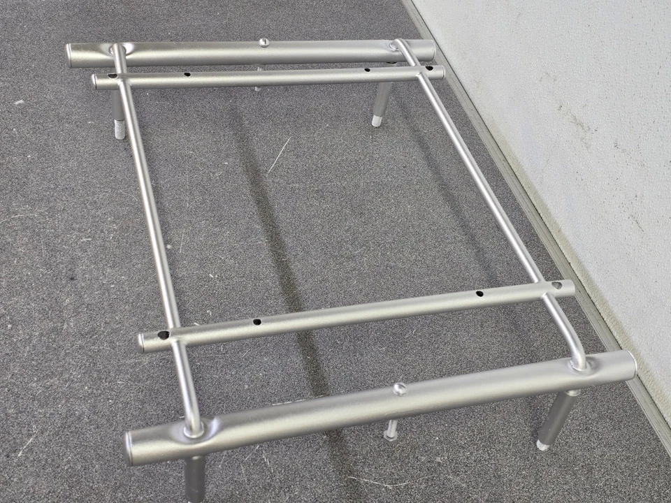 USED ORIGINAL GENUINE AMCO PORSCHE MERCEDES PAINTED SILVER LUGGAGE ROOF RACK - Imagem 4 de 4