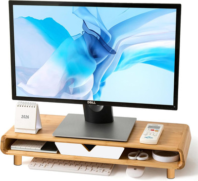 Monitor Stand with Drawer, Exquisite Computer Monitor Stand for Desk, Ergonomic