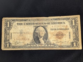 1935A One Dollar $1 Hawaii WWII Silver Certificate Paper Note EMERGENCY ISSUE