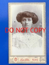 Antique Cdv Card Photograph Hair Fashion Young Victorian Woman F.Viner Reading (
