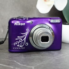Nikon Coolpix L31 16MP Compact Digital Camera 5x Zoom Purple Line Art Digicam