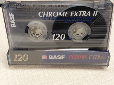 Basf Chrome Extra II 120 *UNBESCHRIFTET+Sticker* Kassette Cassette TYPE 2 IEC II