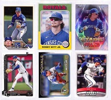 Bobby Witt Jr 6 Card Lot Kansa City MLB 2020-26 Topps, Heritage, Stars, Gold Cup