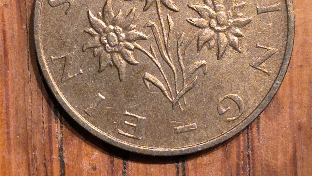 1997 Austria 1 Schilling, Denomination, 3 Edelweiss Flowers