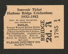 VINTAGE 80s DEPT. OF ROAD TRANSPORT NSW HARBOUR BRIDGE SOUVENIR CHILD BUS TICKET