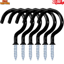 Durable 1-1/4 Inch Screw-in Cup Hooks - 12 Pack Vinyl Coated for Home  Office