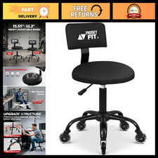 Adjustable Rolling Shop Stool With Wheels Heavy Duty Swivel Chair For Garage 
