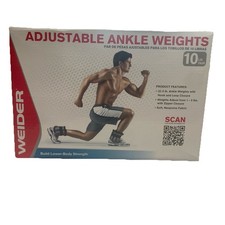 Weider Adjustable Ankle Weights - 10lb Pair 2 x 5lbs - New -Same Day Shipping