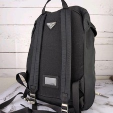Prada Black Nylon A4 Backpack Triangle Logo B...