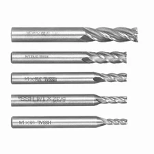 5PCS 4-Flute End Mill Bits High Speed Steel Milling Cutter Router Bits XUFB
