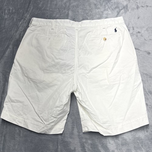 Polo Ralph Lauren Shorts 36 Stretch Classic Fit White Solid 8" Inseam Pony - Picture 5 of 8