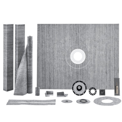 VEVOR Shower Curb Kit Shower Pan Kit 60x48'' w/ 2'' Central Flange ABS Waterproof