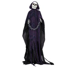 6ft Halloween Decorations Outdoor Life Size Animatronics Grim Reaper with Chain