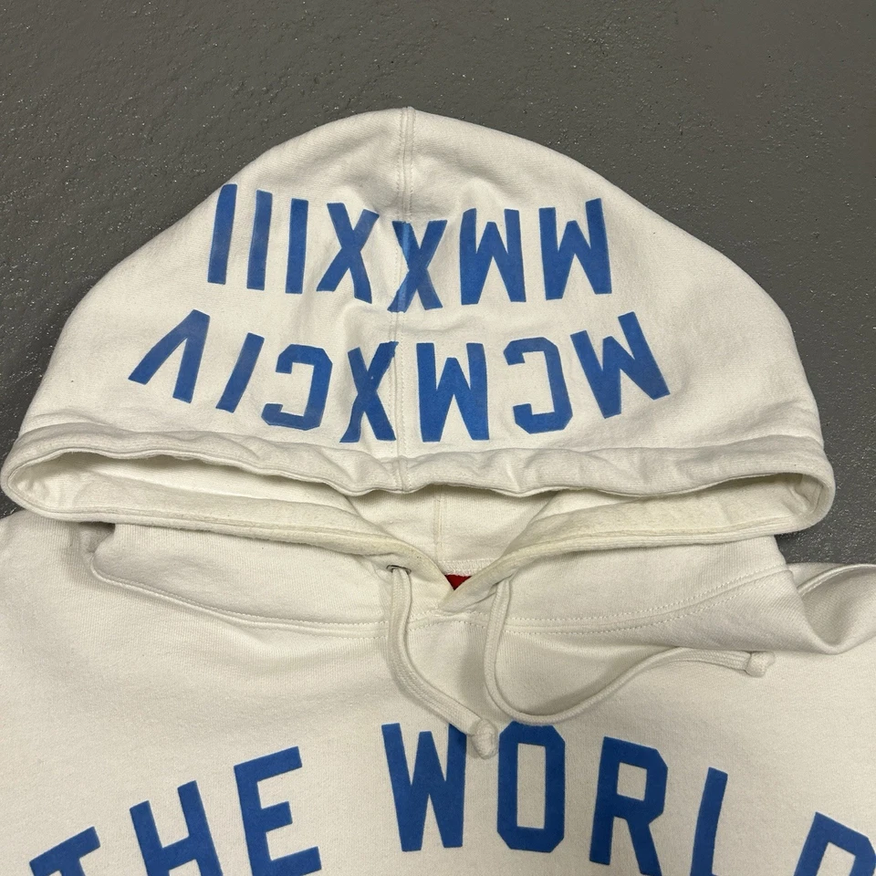 Auténtica sudadera con capucha blanca flocada Supreme Team talla XL (SS23) Foto 4 de 4