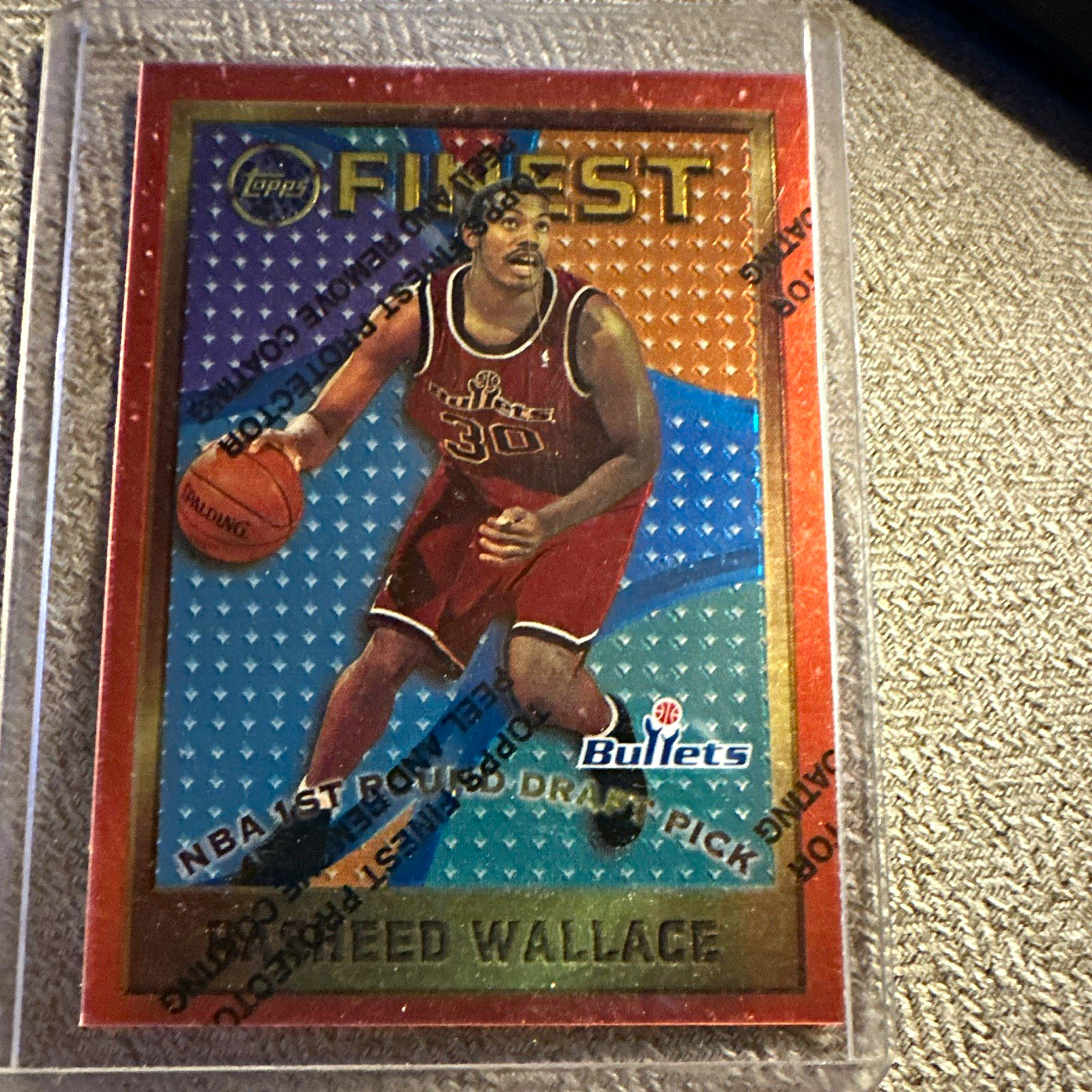 Topps Finest 1995-96 Rasheed Wallace #114 Washington Bullets NBA Rookie Card