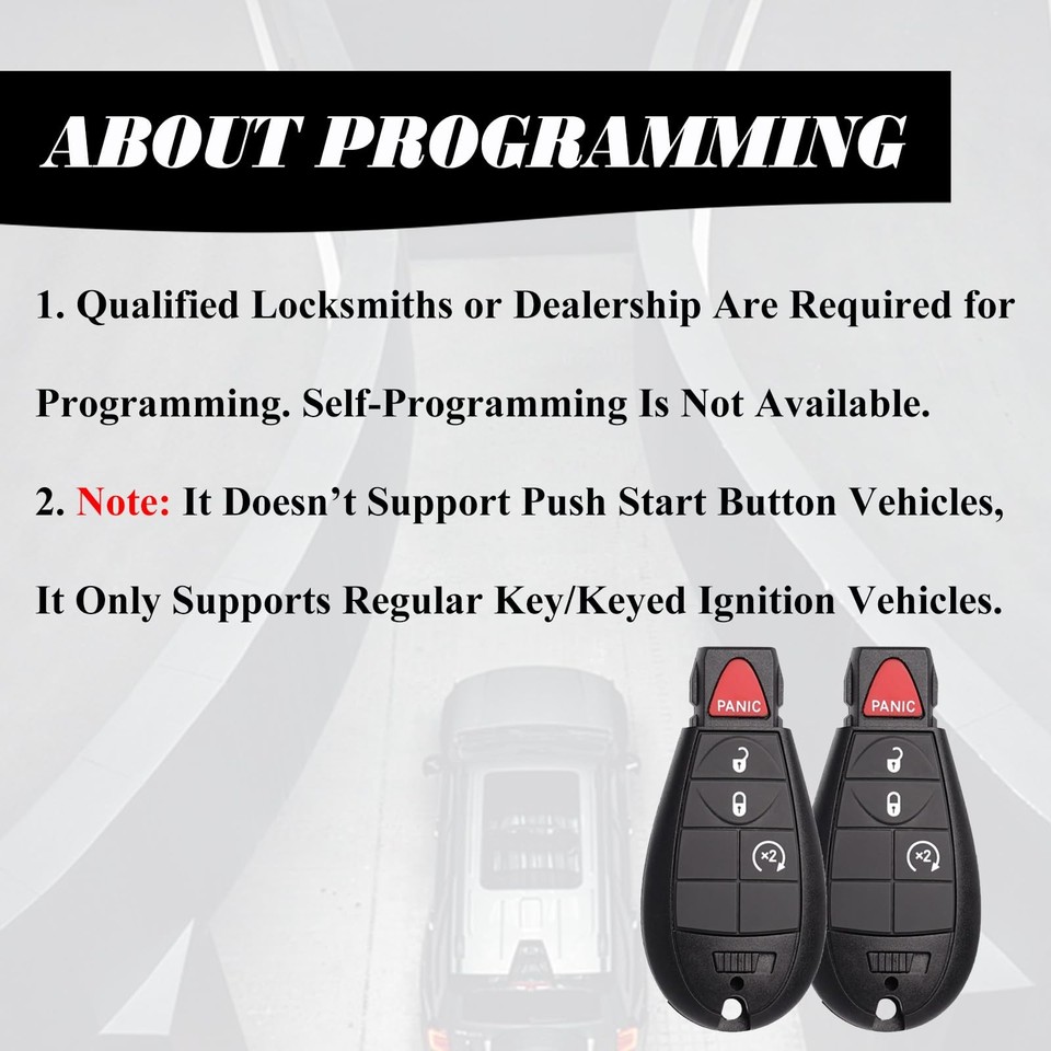 Dodge Ram Key Fob Replacement 2013-2021 Set of 2 Keyless Entry Remote ...