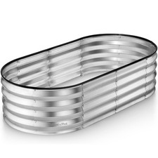 Galvanized Raised Garden Bed Kit Planter Oval Large Boxes 4' x 2' x 1'