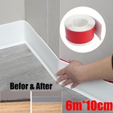 Soft Self Adhesive Skirting Trim 6m PVC Floor Decor Strips Easy Install Skirting