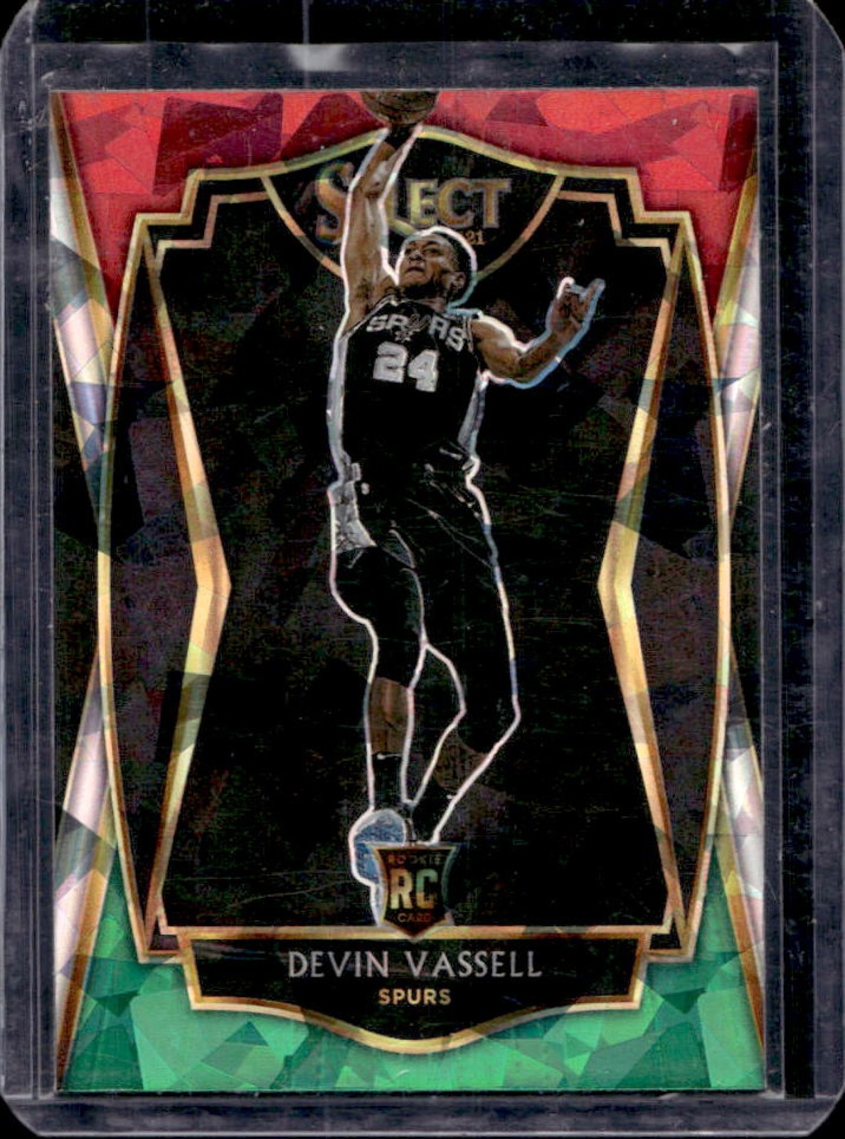 2020-21 Select Devin Vassell RC Red White Green Cracked Ice Premier #179 Spurs
