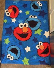 Sesame Street Awesome Buds Elmo/Cookie Monster Toddler Blanket comforter 40x55"