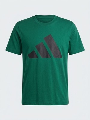 Adidas Men's Essentials Big Logo Single Jersey T-Shirt Collegiate Green Black