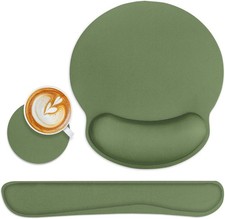 Britimes Green Ergonomic Mouse Pad Set with Wrist Rest Non-Slip Rub... Fast Ship