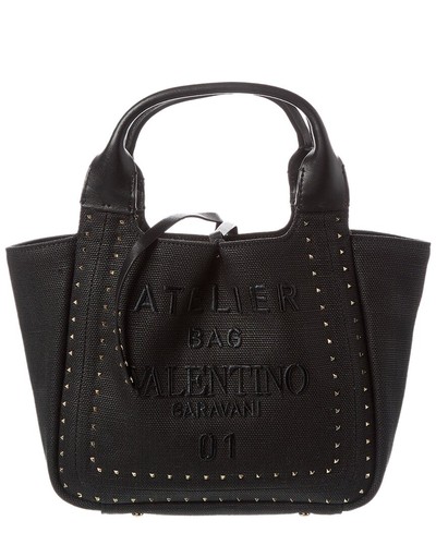 Valentino Atelier Canvas & Leather Tote (Authentic Pre-Loved) Women's