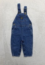 Vintage OshKosh B'gosh Jeans Overalls Kids 3T Blue Denim Vestbak USA 90s