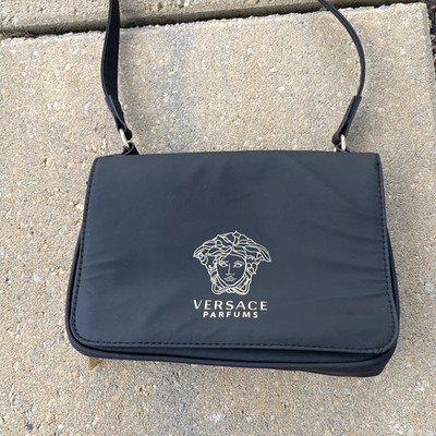 Versace Parfums Black Crossbody/Shoulder Bag Medusa Logo 6x9