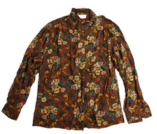 Pendleton Country Sophisticates Floral Blouse Shirt Top Made in USA Size 16