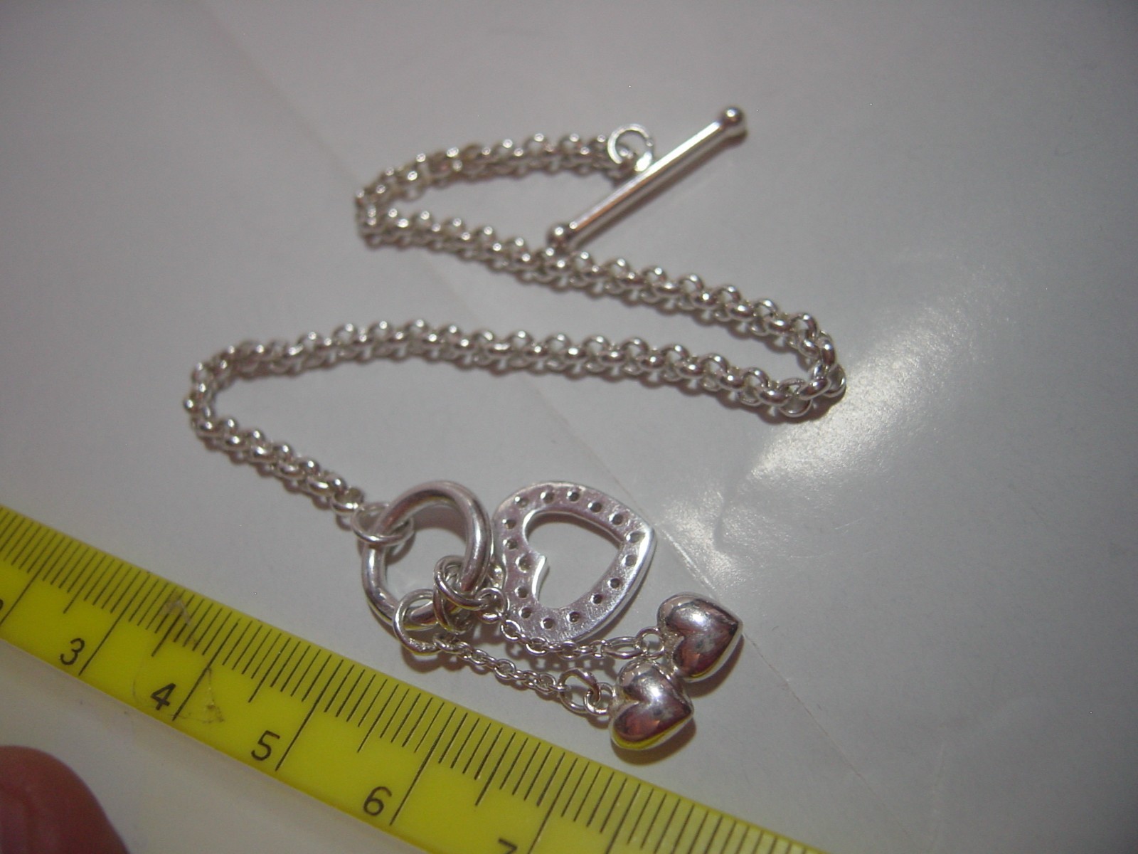 superb Solid sterling silver bracelet-toggle clas… - image 6