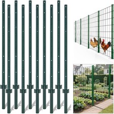 4ft/ 4.8ft/ 5ft/ Fence Posts 10 Packs U-Post Heavy Duty Metal Fence Post Fencing