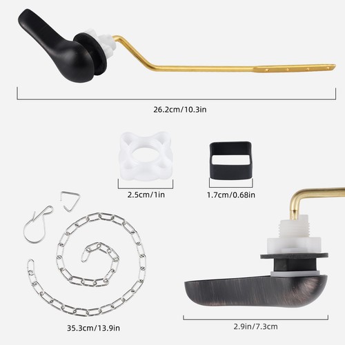 Universal Metal Toilet Tank Flush Lever Replacement, Side Mount Toilet Handle... - Picture 4 of 7